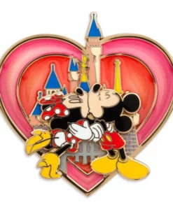 Disney Mickey And Minnie Mouse Kissing Pin