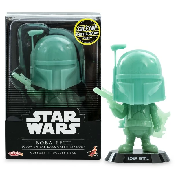 Disney Boba Fett Glow In The Dark Green Cosbaby Bobble-Head By Hot Toys – Star Wars 3 Disney Boba Fett Glow In The Dark Green Cosbaby Bobble-Head By Hot Toys – Star Wars