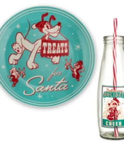 Disney Mickey Mouse And Friends Holiday Milk And Cookie Set
