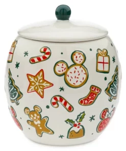 Disney Mickey And Minnie Mouse Christmas Cookie Jar With Lid