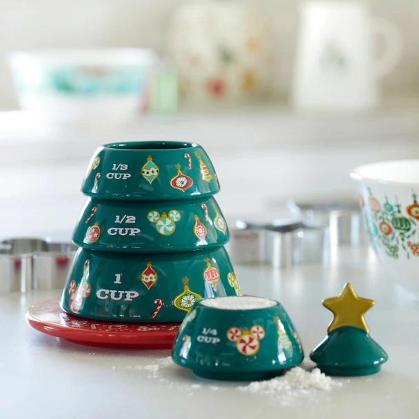 Disney Mickey Mouse Christmas Tree Stacking Measuring Cup Set 4 Disney Mickey Mouse Christmas Tree Stacking Measuring Cup Set - Image 2