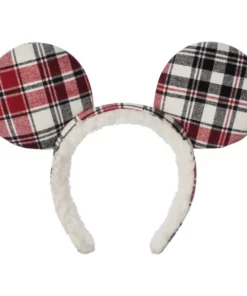 Disney Mickey Mouse Plaid Ear Headband For Adults