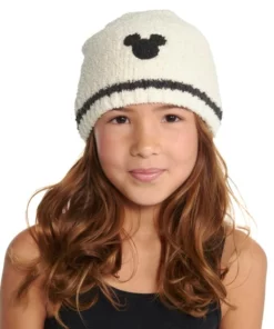Disney Mickey Mouse Beanie For Kids By Barefoot Dreams – Cream