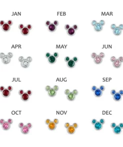Disney Mickey Mouse Crystal Birthstone Earrings -Deals boys Store unnamed file 726