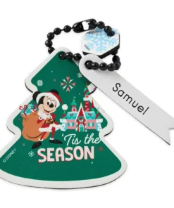 Disney Santa Mickey Mouse Tree Bag Tag By Leather Treaty – Personalized
