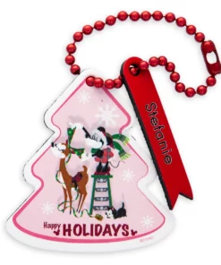 Disney Santa Minnie Mouse ''Happy Holidays'' Leather Luggage Tag – Personalizable